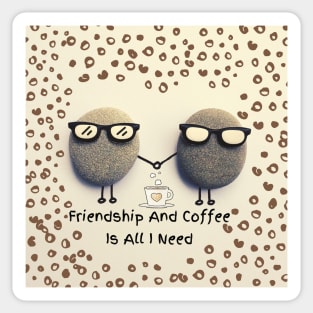 Friendship And Coffee Is All I Need Sticker